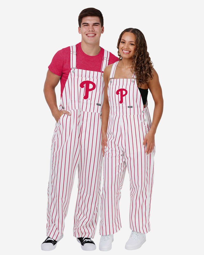 Philadelphia Phillies Womens Pinstripe Bib Overalls FOCO - FOCO.com