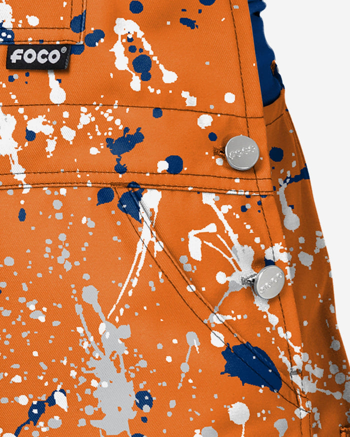 Houston Astros Womens Paint Splatter Bib Overalls FOCO - FOCO.com