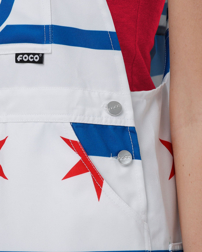 Chicago Cubs Womens Flag Thematic Bib Overalls FOCO - FOCO.com