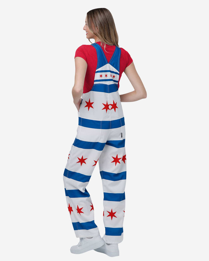 Chicago Cubs Womens Flag Thematic Bib Overalls FOCO - FOCO.com