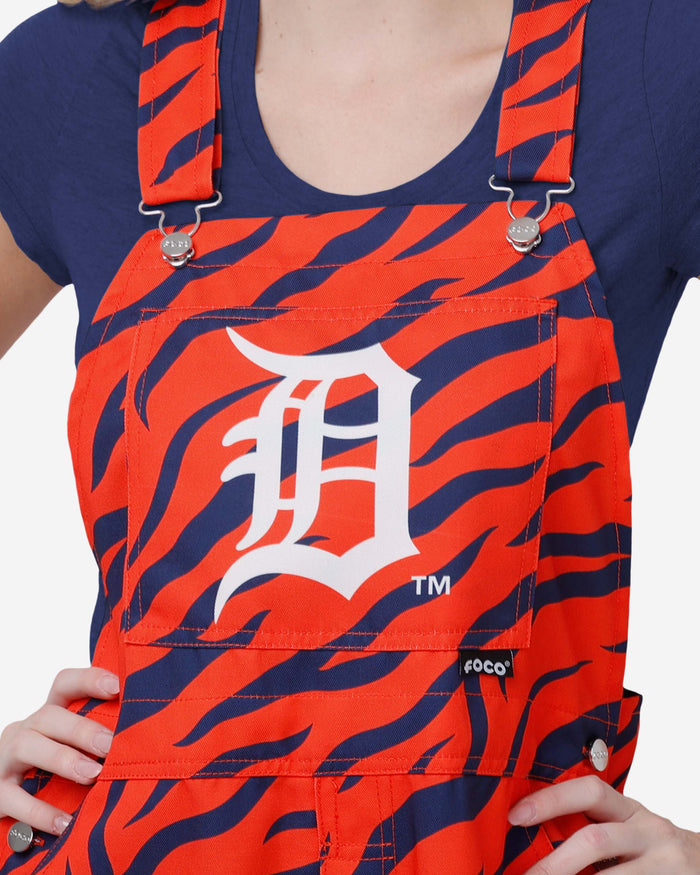 Detroit Tigers Womens Tiger Stripe Thematic Bib Overalls FOCO - FOCO.com