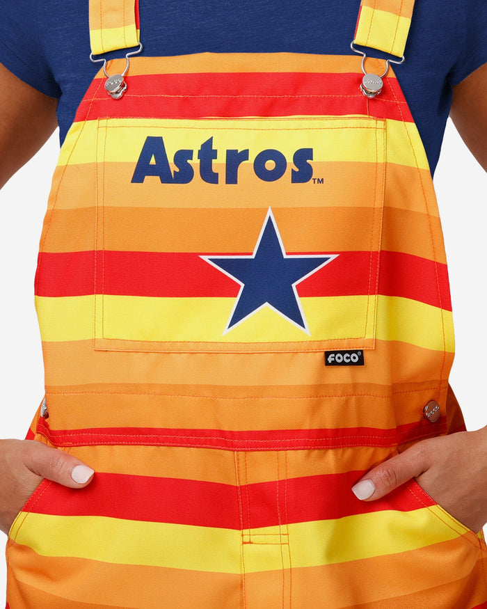 Houston Astros Womens Throwback Thematic Bib Overalls FOCO - FOCO.com