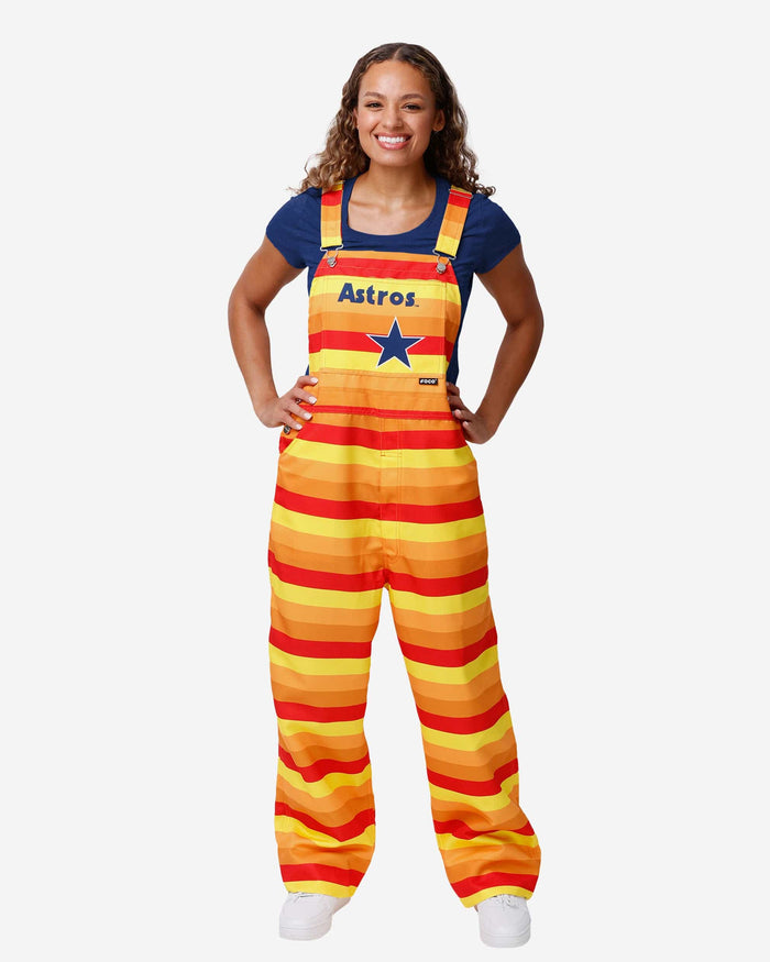 Houston Astros Womens Throwback Thematic Bib Overalls FOCO XS - FOCO.com