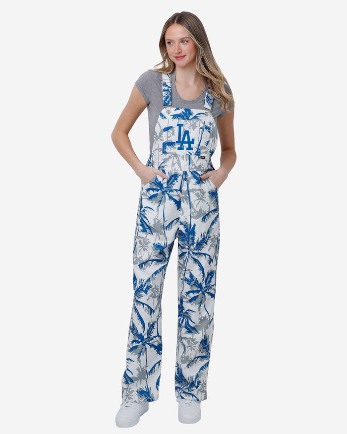 Los Angeles Dodgers Womens Palm Tree Thematic Bib Overalls FOCO XS - FOCO.com