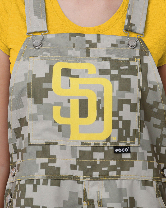 San Diego Padres Womens Digital Camo Thematic Bib Overalls FOCO - FOCO.com