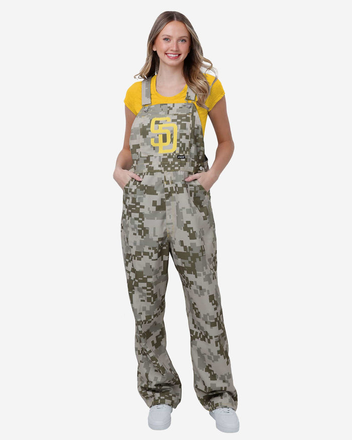 San Diego Padres Womens Digital Camo Thematic Bib Overalls FOCO XS - FOCO.com