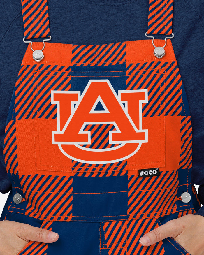 Auburn Tigers Womens Plaid Bib Overalls FOCO - FOCO.com