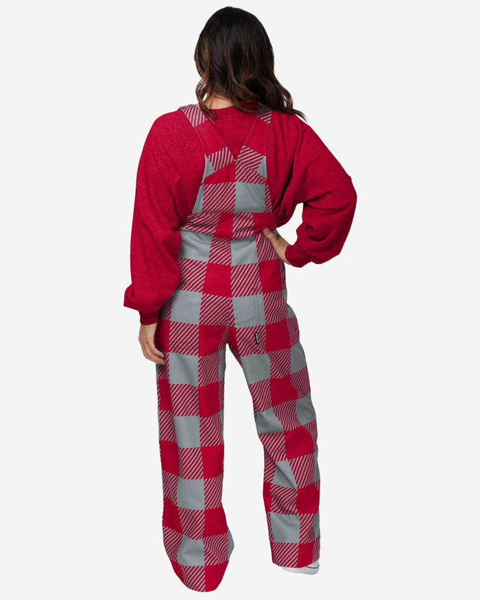 Ohio State Buckeyes 2024 Football National Champions Womens Red Plaid Bib Overalls FOCO - FOCO.com