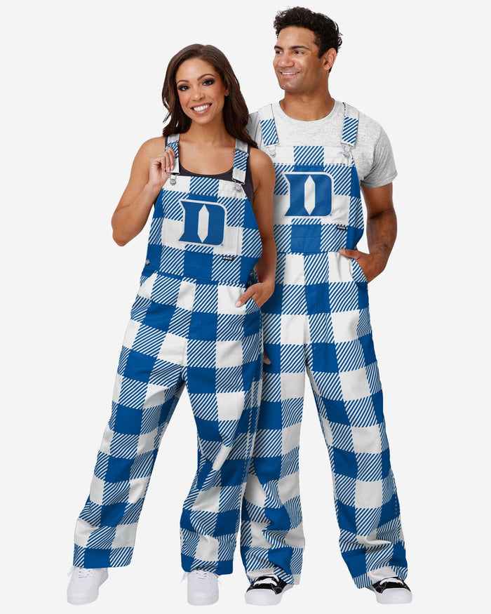 Duke Blue Devils Womens Plaid Bib Overalls FOCO - FOCO.com