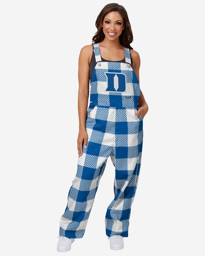 Duke Blue Devils Womens Plaid Bib Overalls FOCO XS - FOCO.com