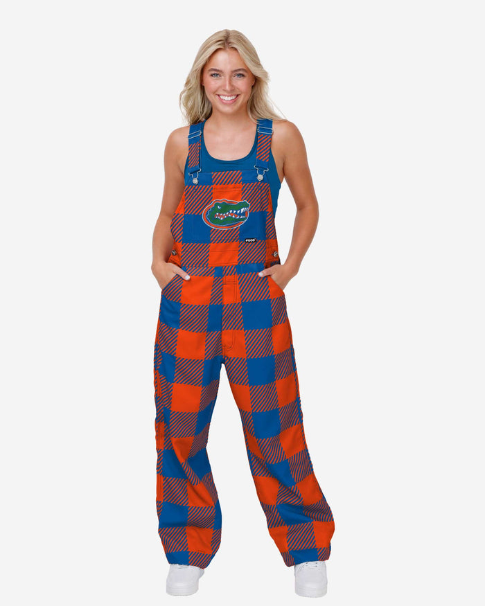 Florida Gators Womens Plaid Bib Overalls FOCO XS - FOCO.com