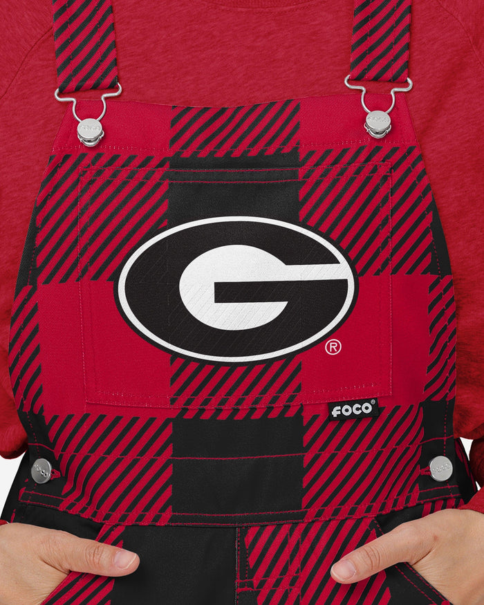 Georgia Bulldogs Womens Plaid Bib Overalls FOCO - FOCO.com