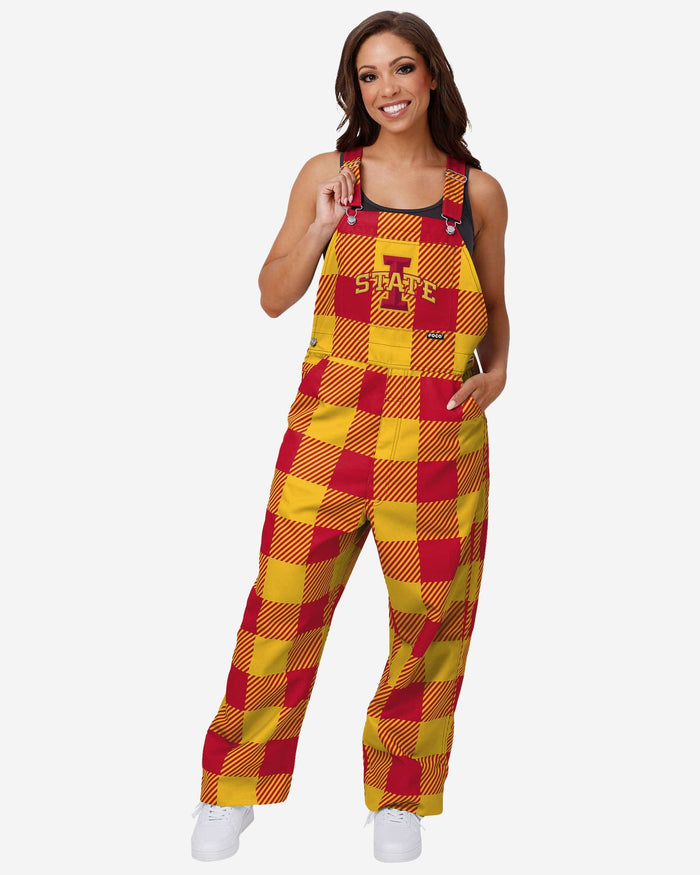 Iowa State Cyclones Womens Plaid Bib Overalls FOCO XS - FOCO.com