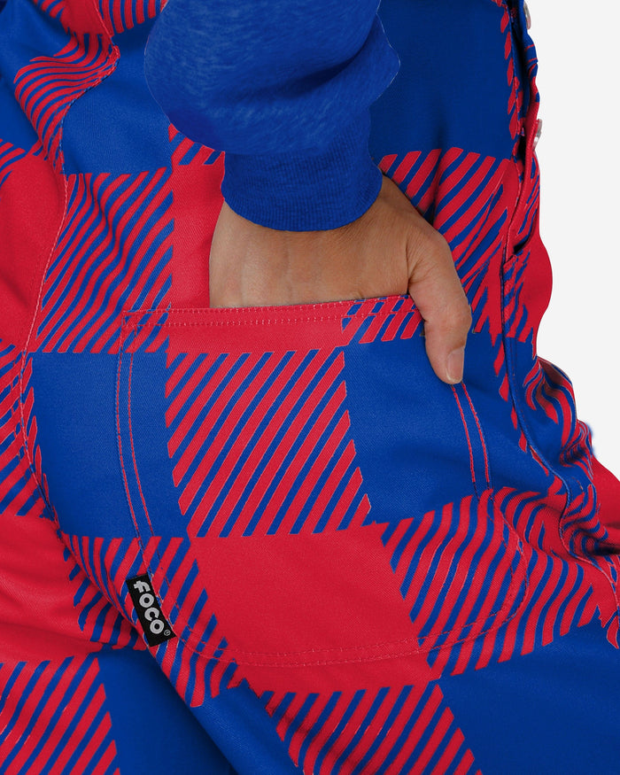 Kansas Jayhawks Womens Plaid Bib Overalls FOCO - FOCO.com