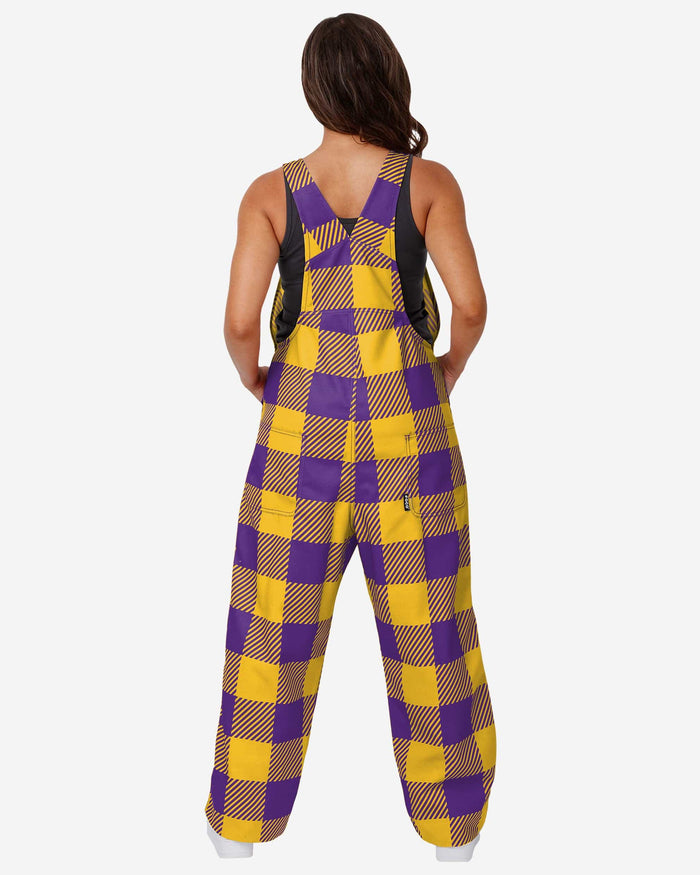 LSU Tigers Womens Plaid Bib Overalls FOCO - FOCO.com