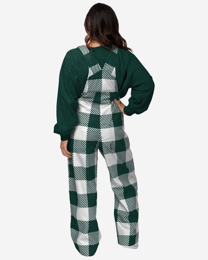 Michigan State Spartans Womens Plaid Bib Overalls FOCO - FOCO.com