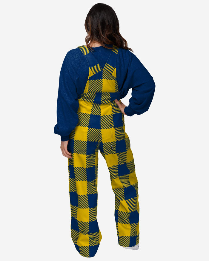 Michigan Wolverines Womens Plaid Bib Overalls FOCO - FOCO.com