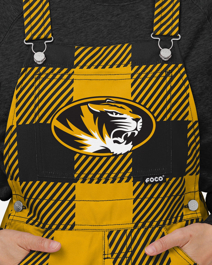 Missouri Tigers Womens Plaid Bib Overalls FOCO - FOCO.com