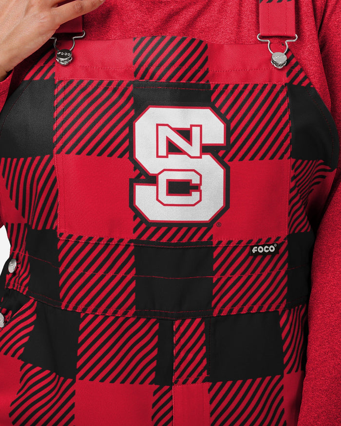 NC State Wolfpack Womens Plaid Bib Overalls FOCO - FOCO.com