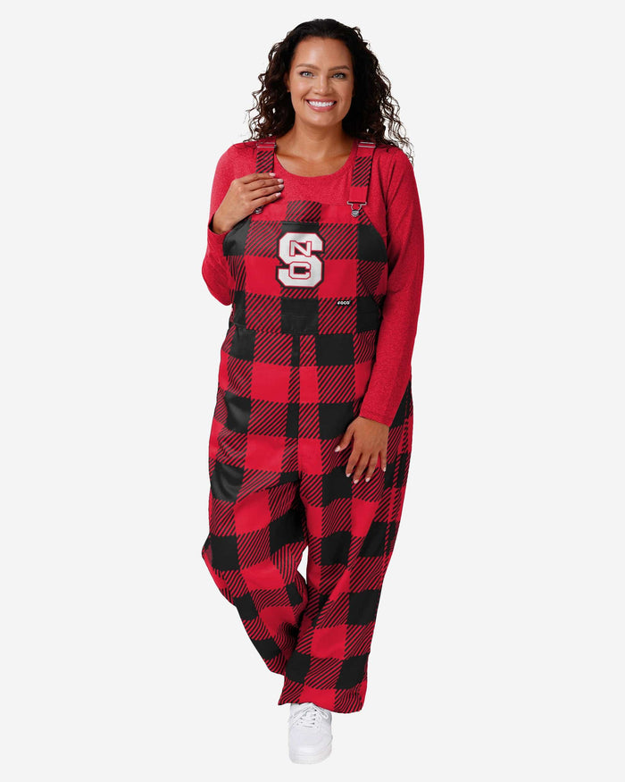 NC State Wolfpack Womens Plaid Bib Overalls FOCO XS - FOCO.com