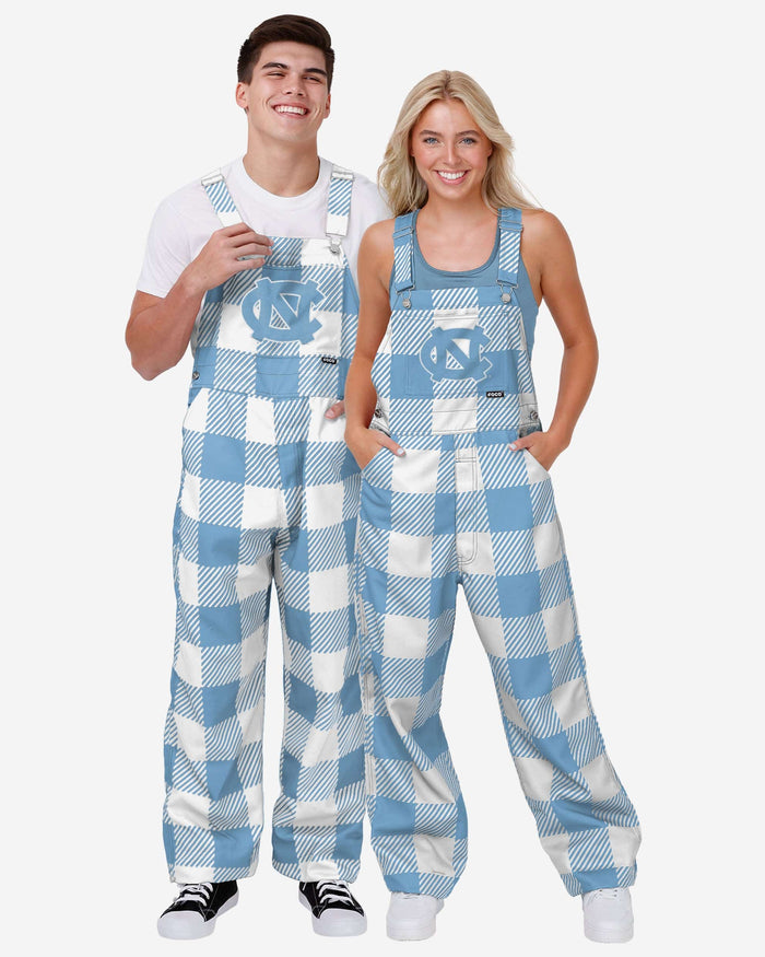 North Carolina Tar Heels Womens Plaid Bib Overalls FOCO - FOCO.com