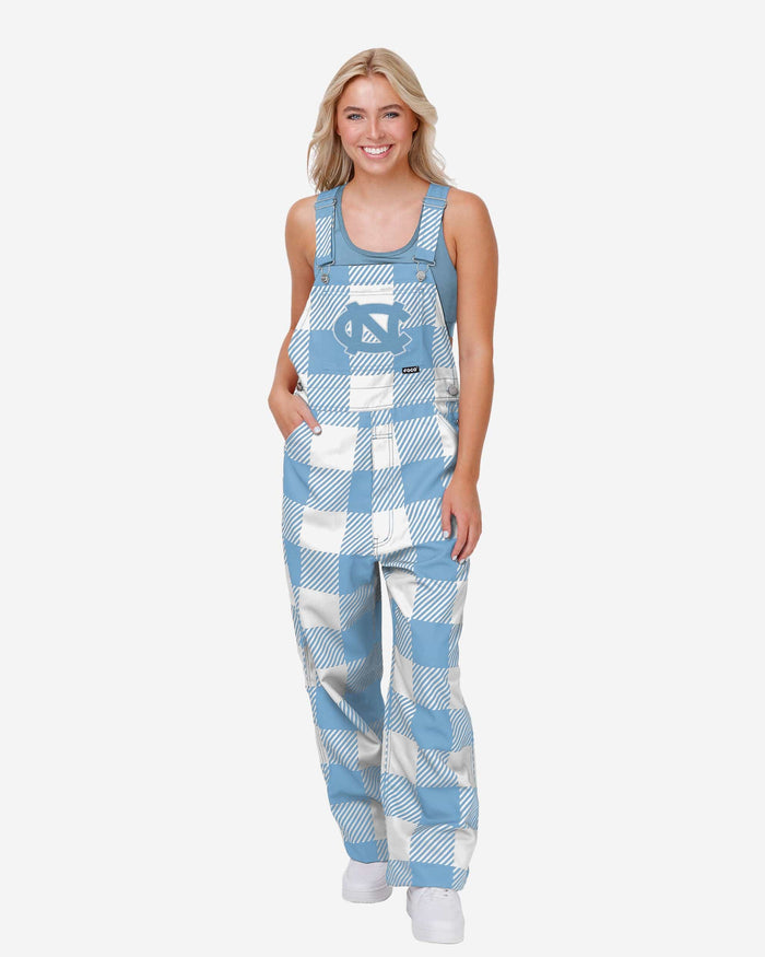 North Carolina Tar Heels Womens Plaid Bib Overalls FOCO XS - FOCO.com