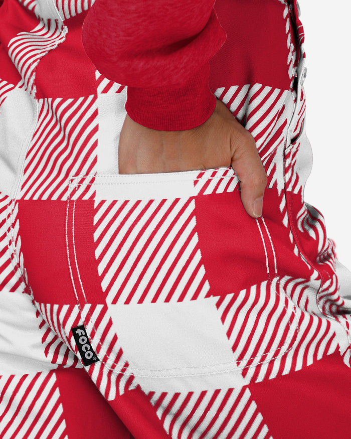 Nebraska Cornhuskers Womens Plaid Bib Overalls FOCO - FOCO.com