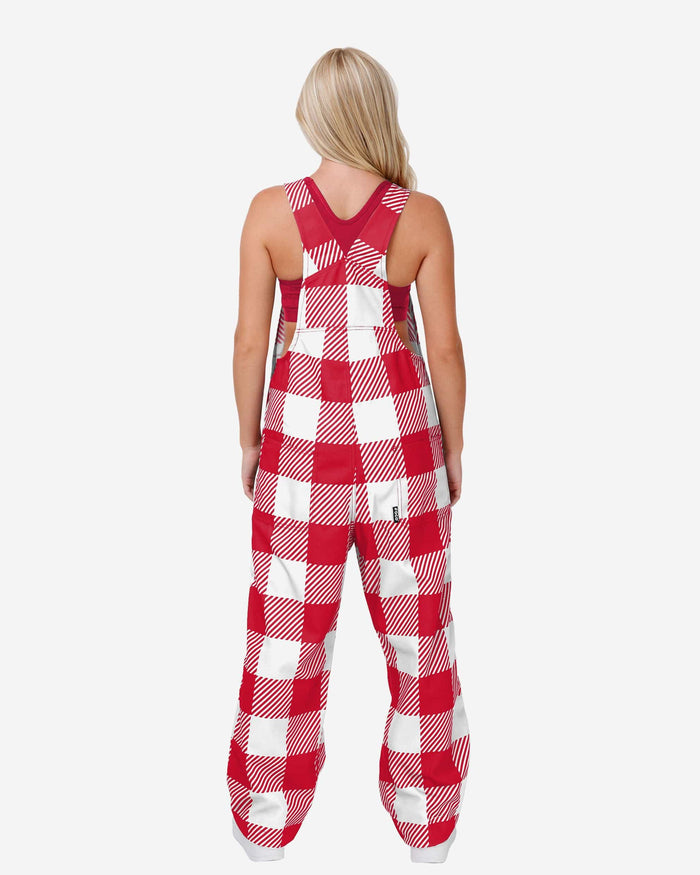 Nebraska Cornhuskers Womens Plaid Bib Overalls FOCO - FOCO.com