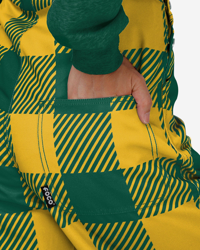 North Dakota State Bison Womens Plaid Bib Overalls FOCO - FOCO.com