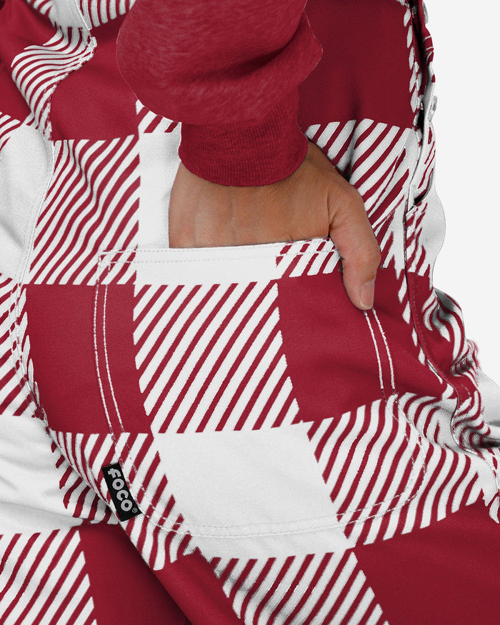 Oklahoma Sooners Womens Plaid Bib Overalls FOCO - FOCO.com