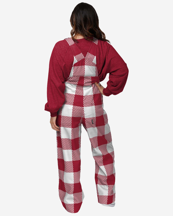 Oklahoma Sooners Womens Plaid Bib Overalls FOCO - FOCO.com