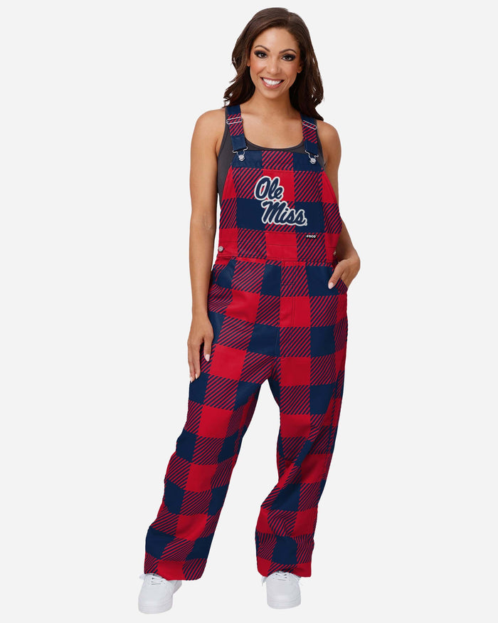 Ole Miss Rebels Womens Plaid Bib Overalls FOCO XS - FOCO.com