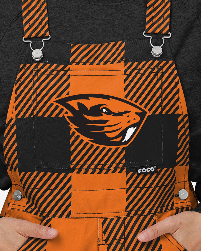 Oregon State Beavers Womens Plaid Bib Overalls FOCO - FOCO.com