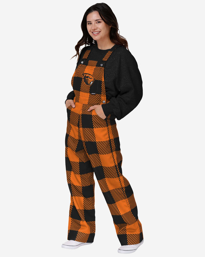 Oregon State Beavers Womens Plaid Bib Overalls FOCO XS - FOCO.com