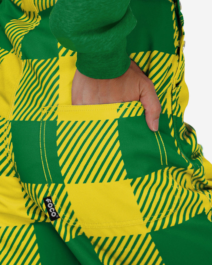 Oregon Ducks Womens Plaid Bib Overalls FOCO - FOCO.com