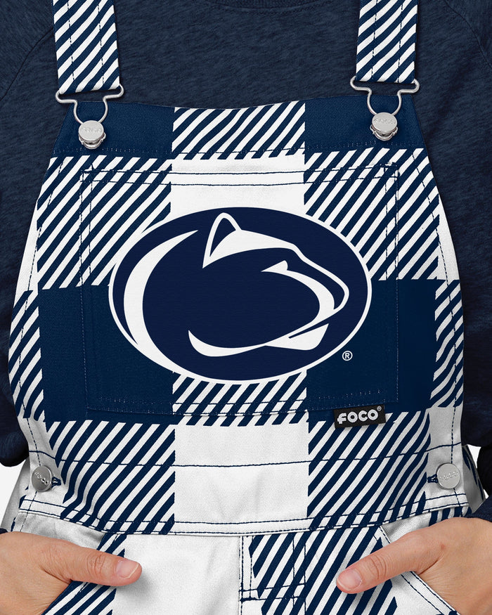 Penn State Nittany Lions Womens Plaid Bib Overalls FOCO - FOCO.com