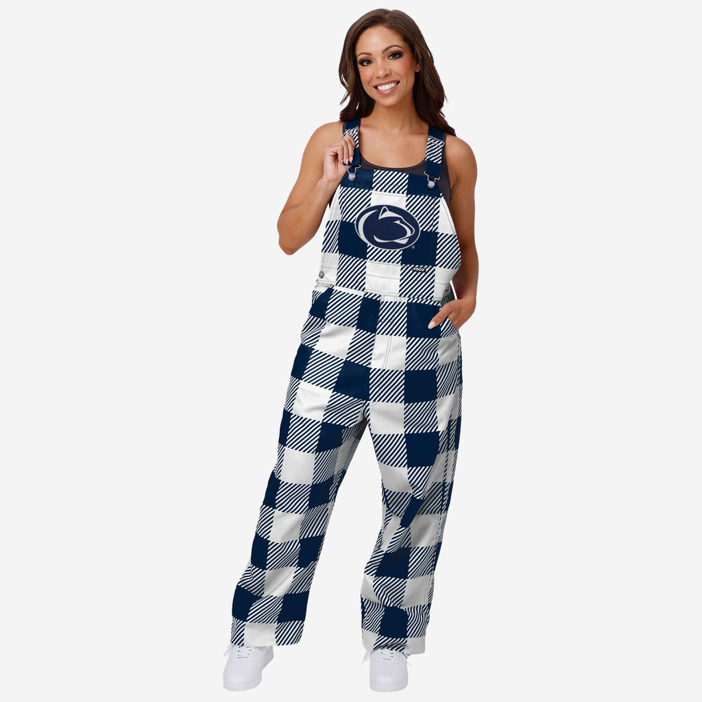 Penn State Nittany Lions Womens Plaid Bib Overalls FOCO XS - FOCO.com