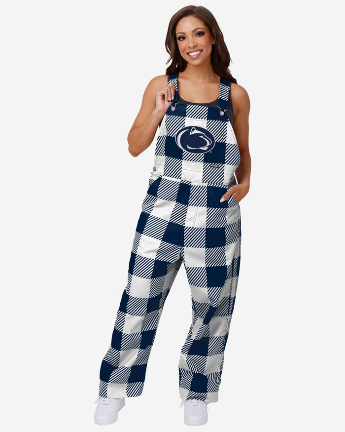 Penn State Nittany Lions Womens Plaid Bib Overalls FOCO XS - FOCO.com