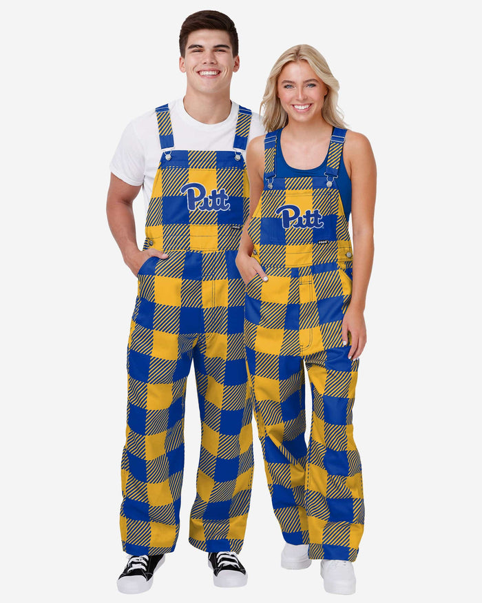 Pittsburgh Panthers Womens Plaid Bib Overalls FOCO - FOCO.com