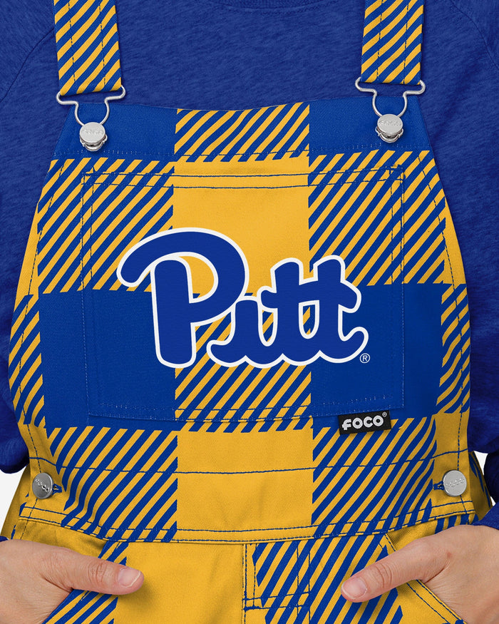 Pittsburgh Panthers Womens Plaid Bib Overalls FOCO - FOCO.com