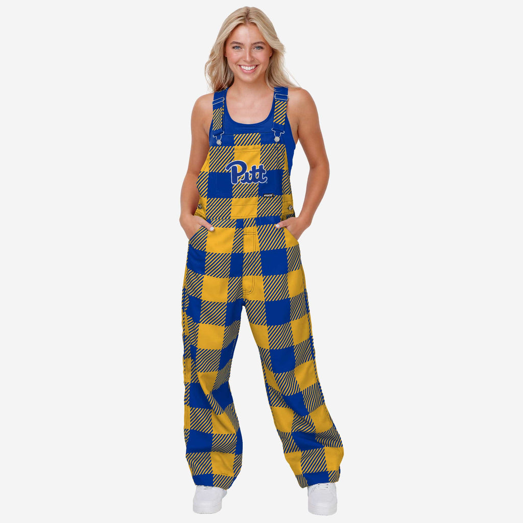 Pittsburgh Panthers Womens Plaid Bib Overalls FOCO XS - FOCO.com