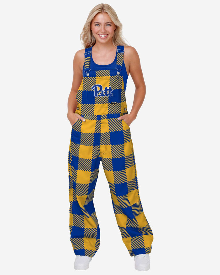 Pittsburgh Panthers Womens Plaid Bib Overalls FOCO XS - FOCO.com