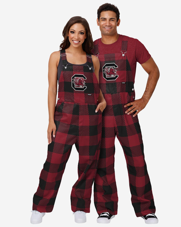 South Carolina Gamecocks Womens Plaid Bib Overalls FOCO - FOCO.com