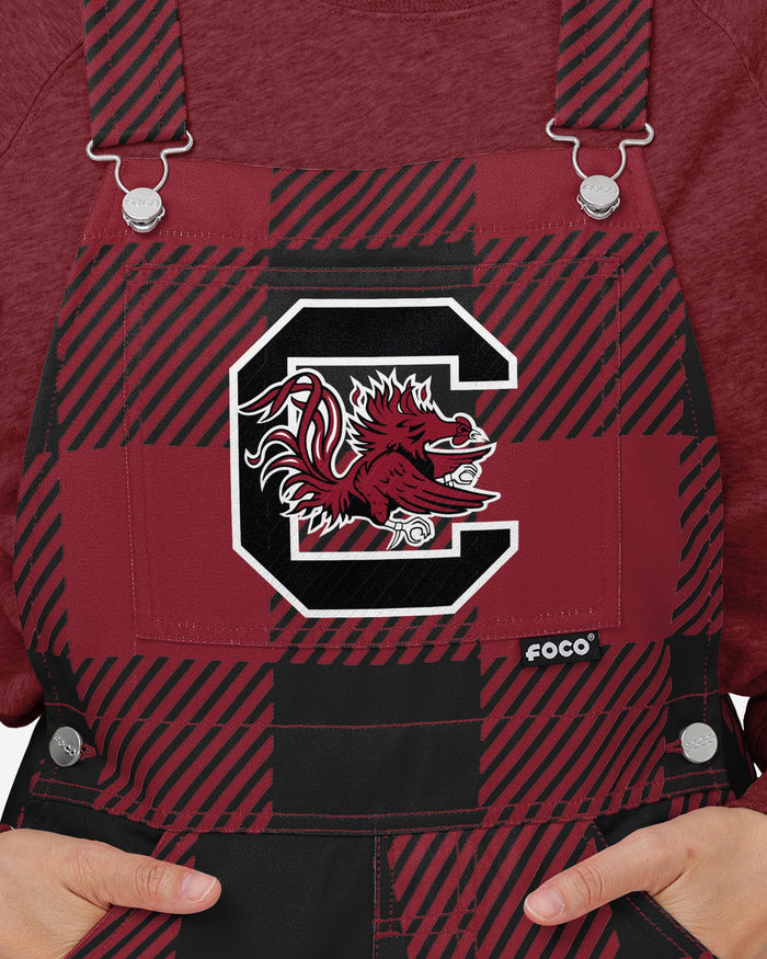 South Carolina Gamecocks Womens Plaid Bib Overalls FOCO - FOCO.com