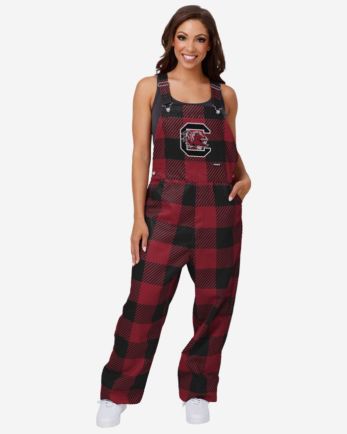 South Carolina Gamecocks Womens Plaid Bib Overalls FOCO XS - FOCO.com