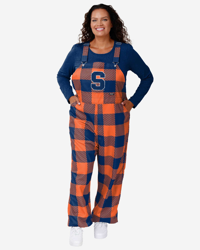 Syracuse Orange Womens Plaid Bib Overalls FOCO XS - FOCO.com