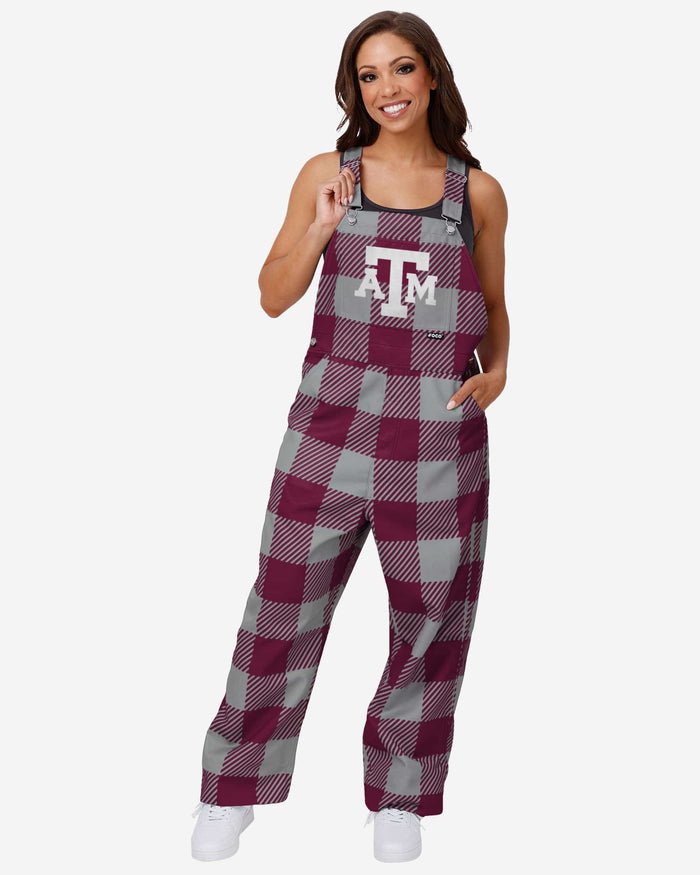 Texas A&M Aggies Womens Plaid Bib Overalls FOCO XS - FOCO.com