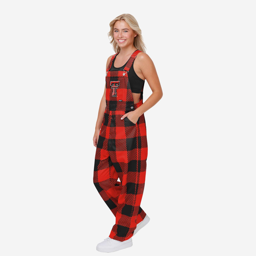 Texas Tech Red Raiders Womens Plaid Bib Overalls FOCO XS - FOCO.com