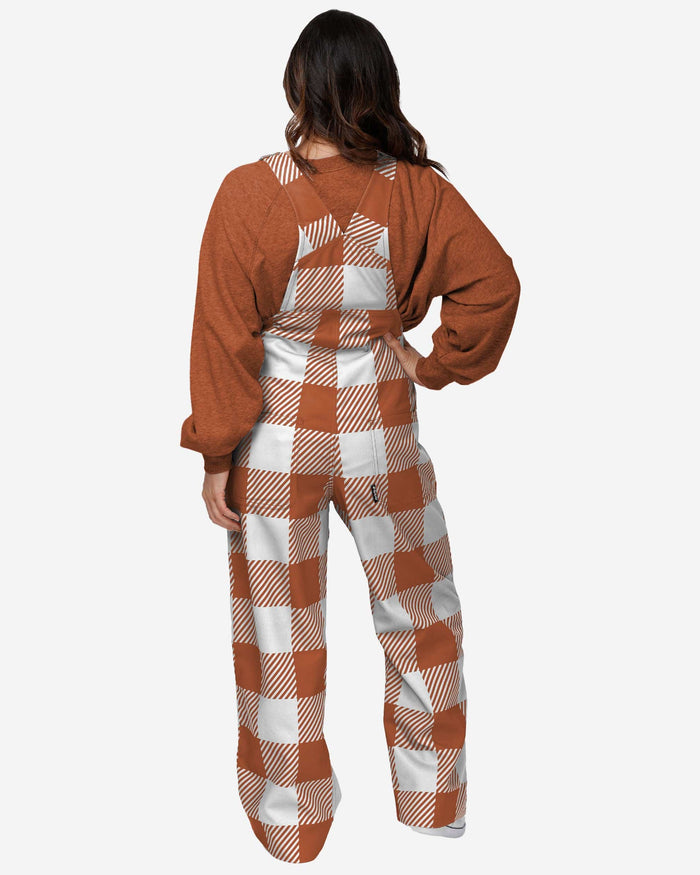 Texas Longhorns Womens Plaid Bib Overalls FOCO - FOCO.com