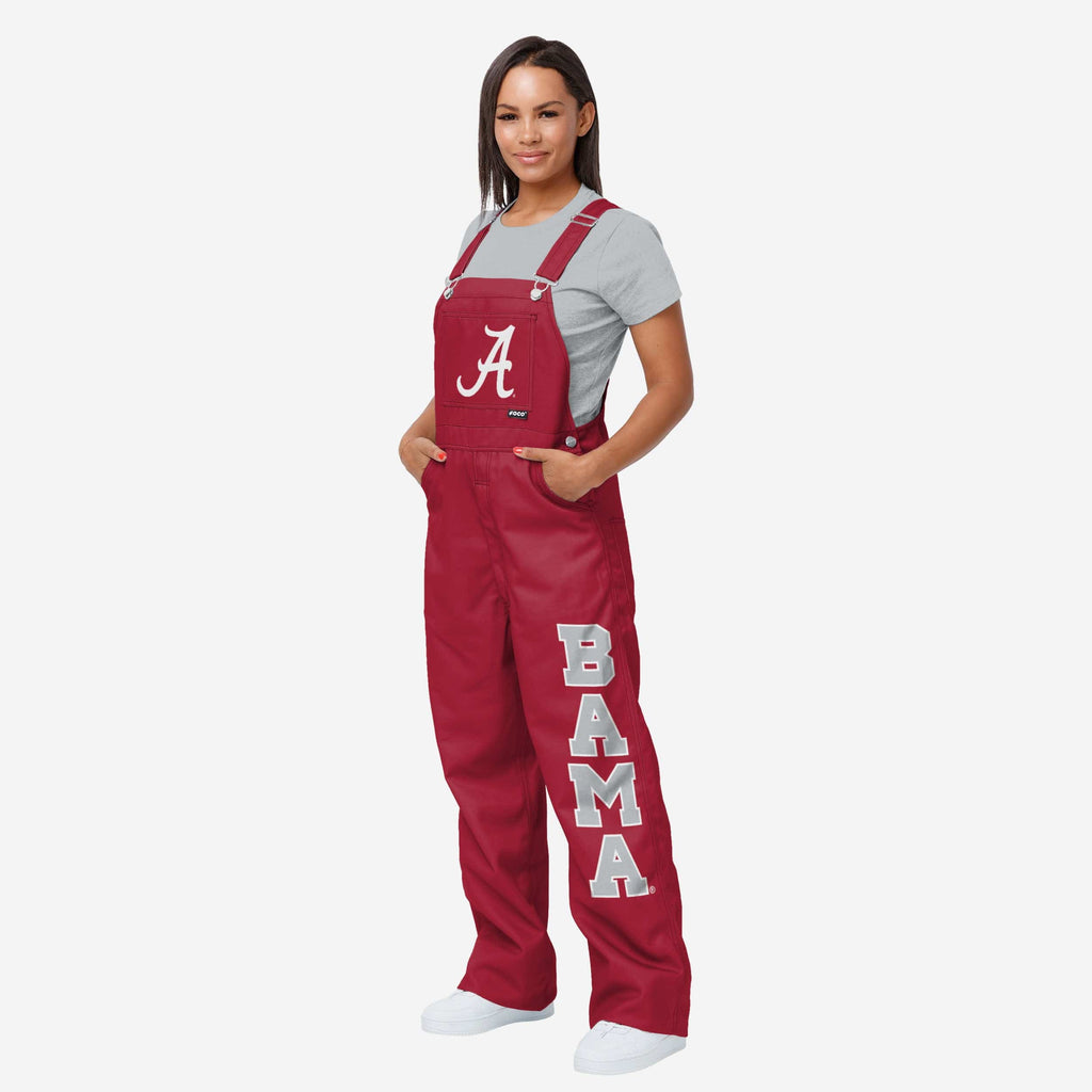 Alabama Crimson Tide Womens Big Logo Bib Overalls FOCO XS - FOCO.com